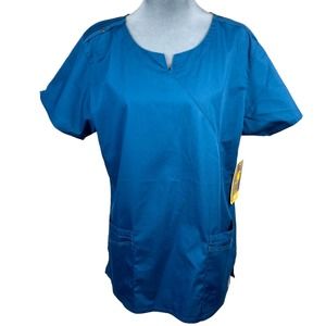 Carhartt Force Scrubs Top Women's Medium Mock Wrap Shirt C16201 Teal Green NWT